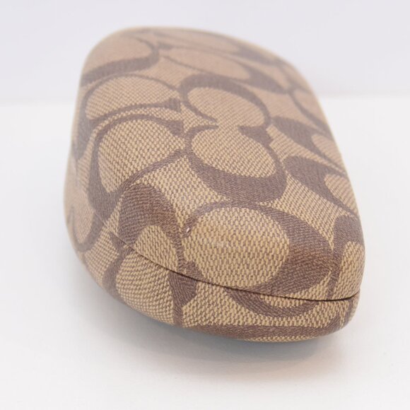 Coach Eyeglass Sunglasses Case Classic Logo Monogram Hard Clamshell Brown - Picture 9 of 12